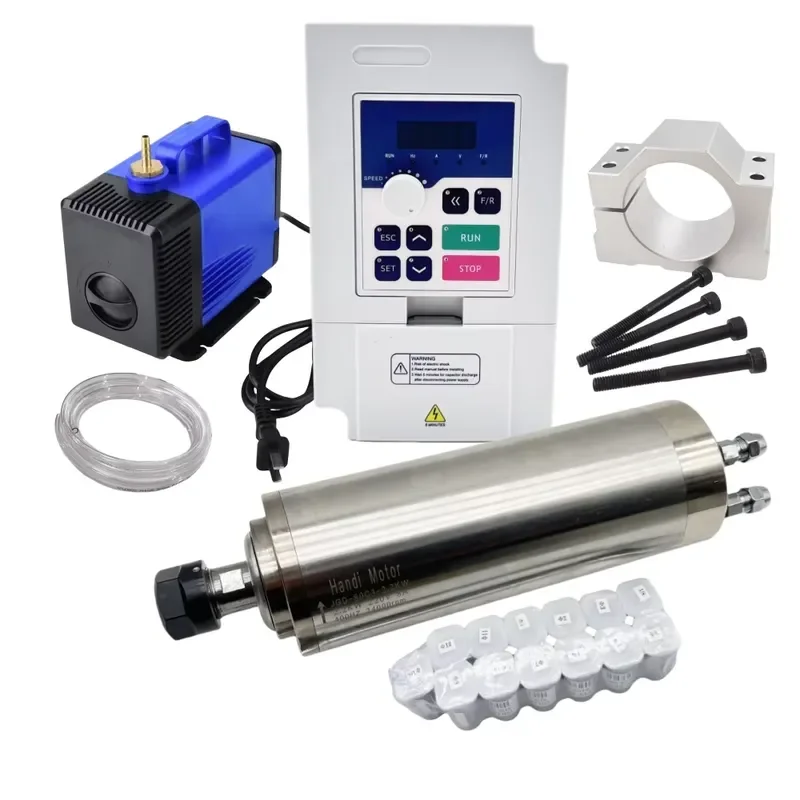 2.2Kw Water Cooled Spindle Kit Vfd - 80MM 2.2KW ER20 水冷 CNC スピンドルモーターキット、ベアリング
