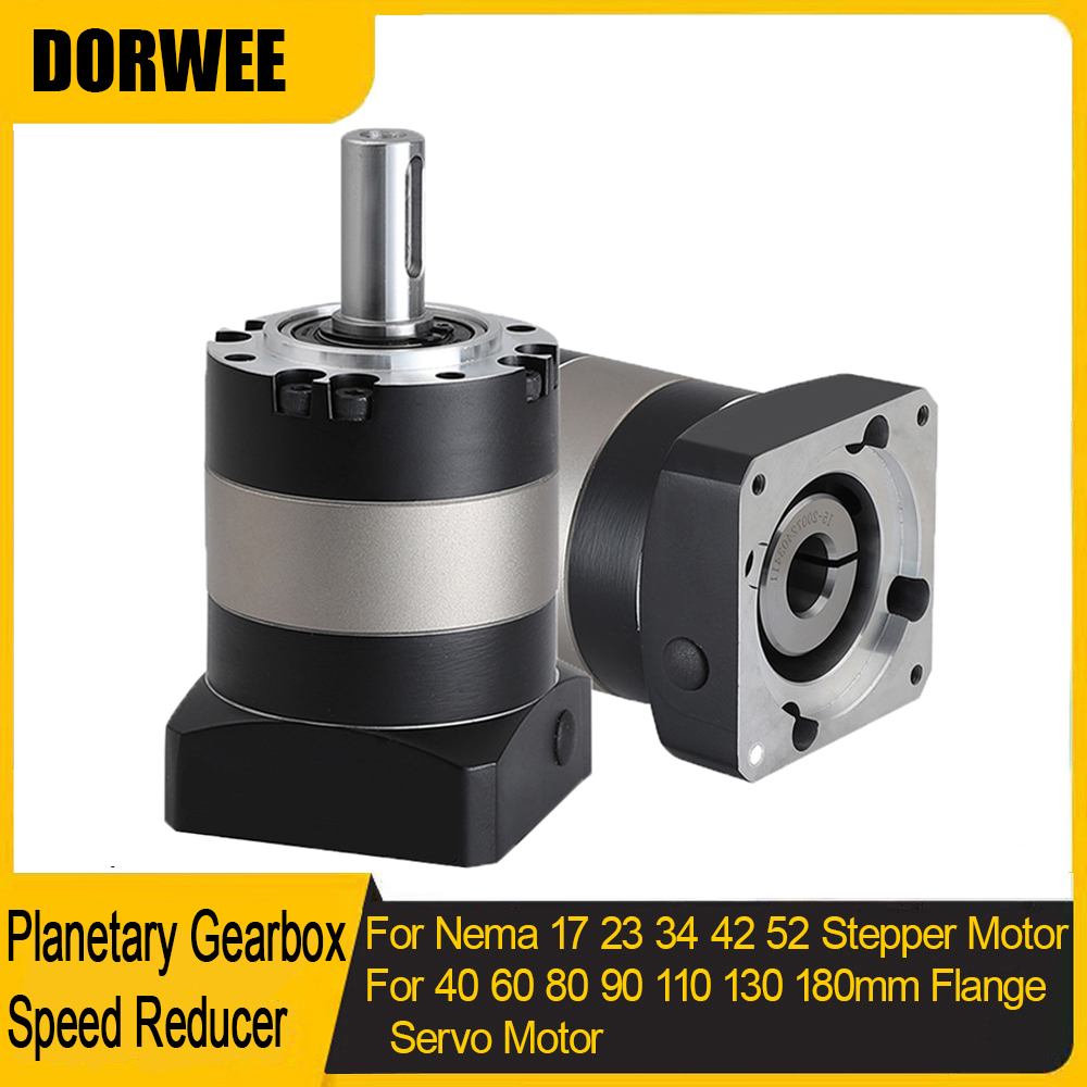 Planetary Gearbox Reducer Nema 23 34 - 遊星歯車減速機モーター、Nema 17、23、34ステッピングモーター用、40、60、80、90、110、130、180mmフランジサーボモーター用減速機