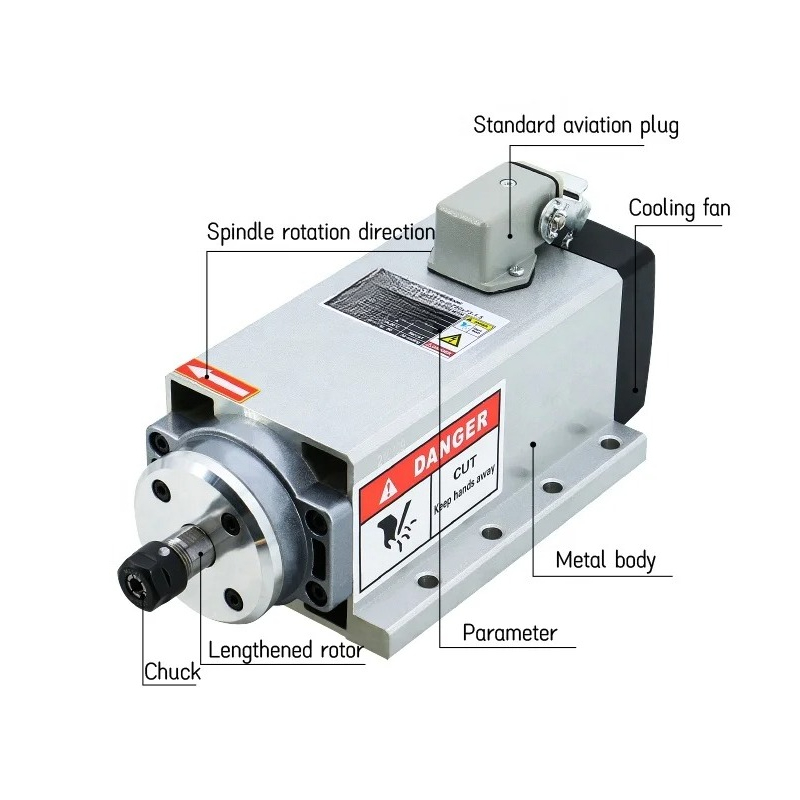 Er20 Collet Chuck Spindle Motor 220V - フライス盤スピンドルモーター 2.2kw 220v 380v 24000rpm 400hz