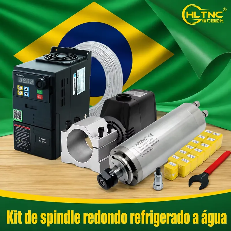 2.2Kw Water Cooled Spindle Kit Vfd - ブラジルから出荷された2.2kw 220V 110V水冷式スピンドル（VFDキット付き）金属フライス加工スピンドルモーター（CNCルーター用）