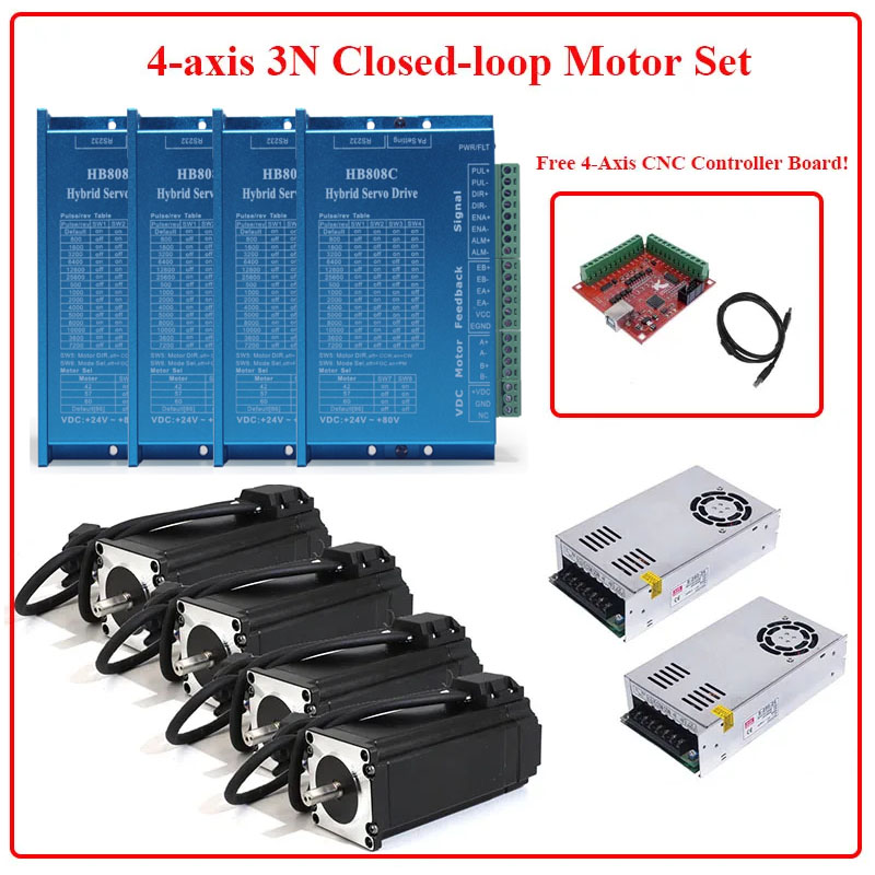 4軸Nema 23クローズドループステッピングモーター3N. - Nema 23 Closed Loop Stepper Motor Driver Kit のレビューと価格