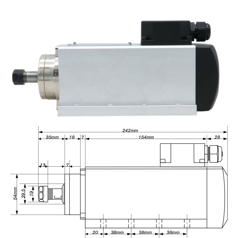 1.5kw フラッシュ空冷スピンドルモーター CNC 110 - Air Cooled 1.5Kw Spindle Motor Inverter 110V のレビューと価格